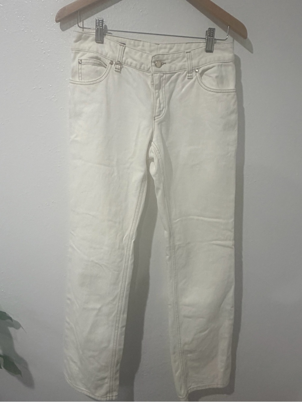 Gucci vintage Classic Women's White Jeans Clean Straight Leg size 42
